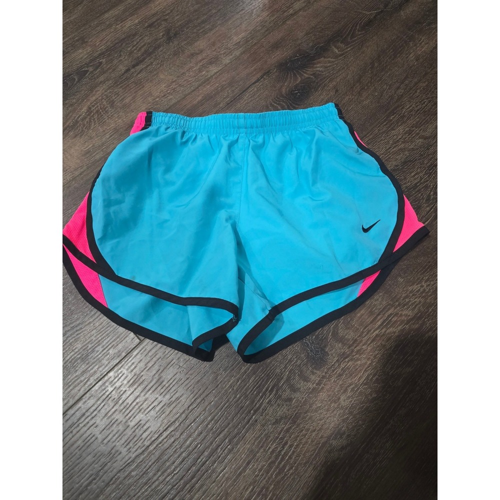 Nike Dri-FIT Tempo Running Shorts Blue Pink Black Trim Womens Medium